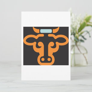 Orange Cows Head Invitations