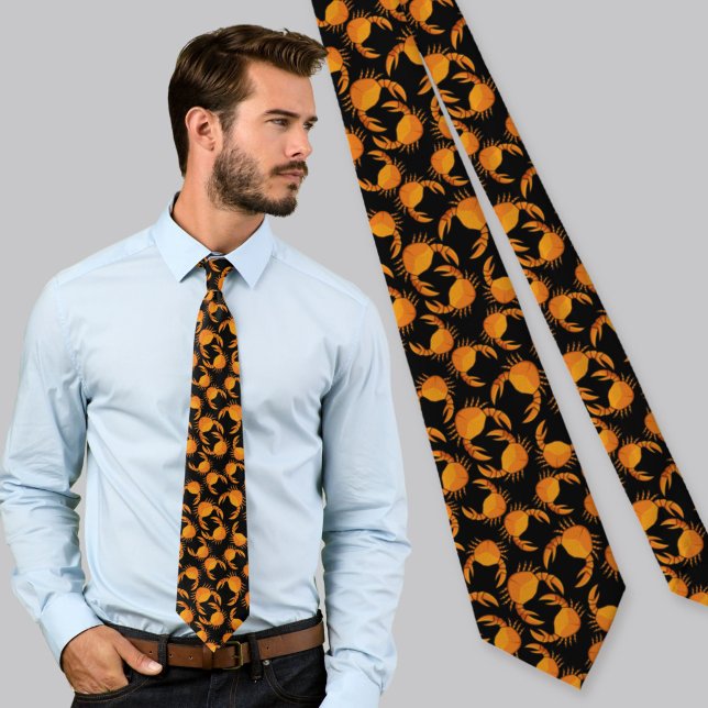 Orange Crab Background Tie (Creator Uploaded)
