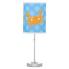Orange Crab Blue Dot Lamp with White Trim
