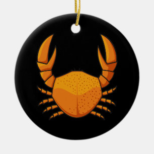 Orange Crab Ceramic Tree Decoration