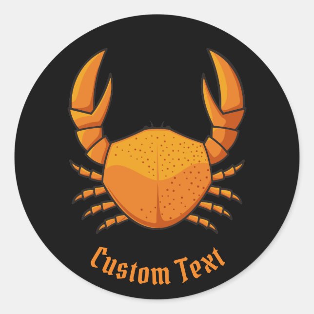 Orange Crab Classic Round Sticker (Front)