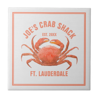 Orange Crab Hand Watercolors Illustration Tile