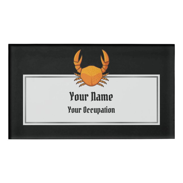 Orange Crab Name Tag (Front)