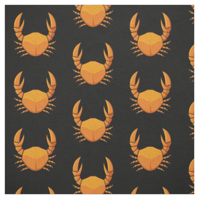 Orange Crab Pattern Fabric (Swatch)