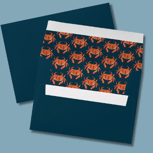 Orange Crab Seaside Ocean pattern Envelope