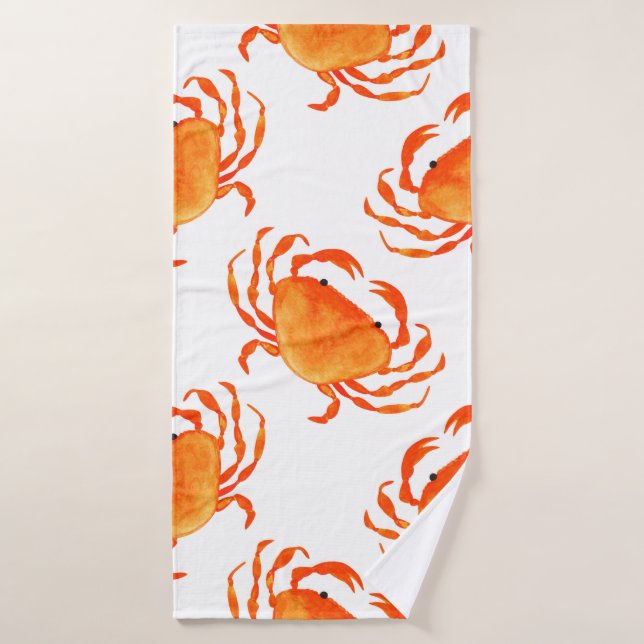 Orange crabs seamless pattern bath towel (Bath Towel)