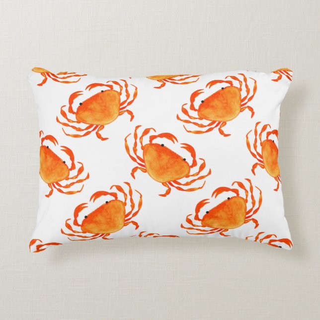 Orange crabs seamless pattern decorative cushion (Front)