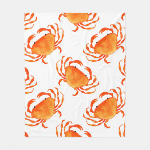 Orange crabs seamless pattern fleece blanket