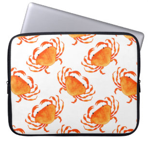 Orange crabs seamless pattern laptop sleeve