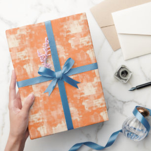 Orange & Cream Abstract Paint Wrapping Paper