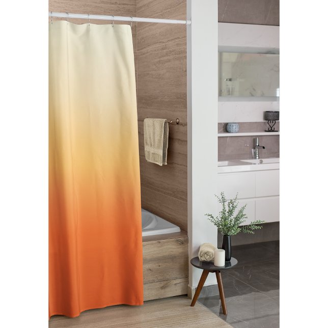 Orange Cream Gradient Minimal Simple Shower Curtain (Creator Uploaded)
