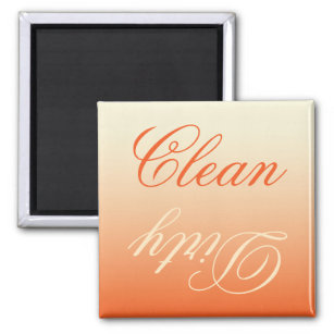Orange Cream Ombre Dishwasher Clean/Dirty Magnet