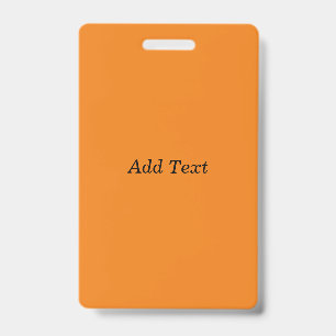 Orange Create Your Own Add Text Custom ID Badge