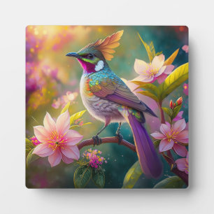 Orange Crested Rainbow Jay Fantasy Bird Plaque