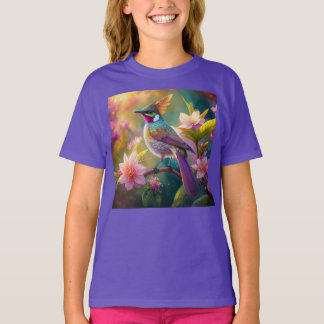 Orange Crested Rainbow Jay Fantasy Bird T-Shirt