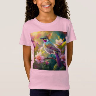 Orange Crested Rainbow Jay Fantasy Bird T-Shirt
