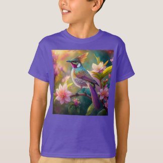 Orange Crested Rainbow Jay Fantasy Bird T-Shirt