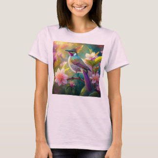 Orange Crested Rainbow Jay Fantasy Bird T-Shirt