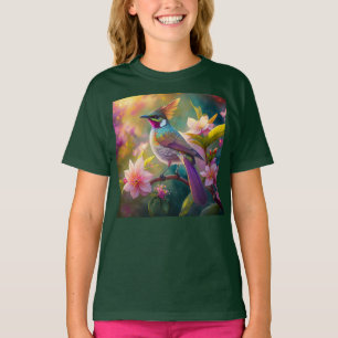 Orange Crested Rainbow Jay Fantasy Bird T-Shirt