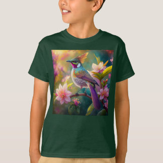 Orange Crested Rainbow Jay Fantasy Bird T-Shirt