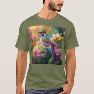 Orange Crested Rainbow Jay Fantasy Bird T-Shirt