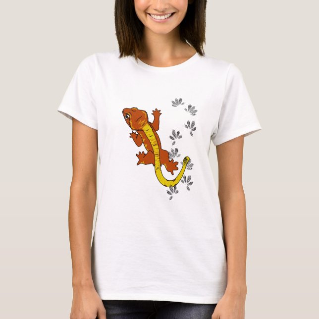 Orange crestie footprints (shirt) T-Shirt (Front)
