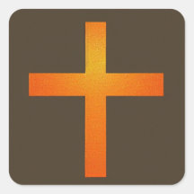 Orange Cross Sticker