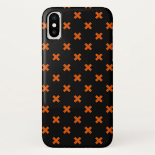 Orange cross stitches on black Case-Mate iPhone case