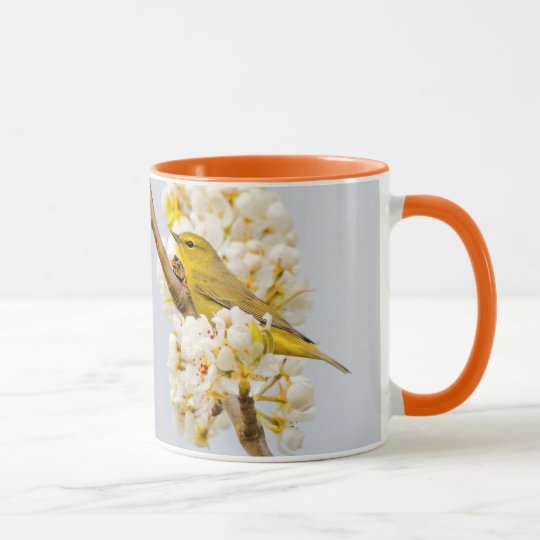 Orange-Crowned Warbler Amid the Cherry Blossoms Mug