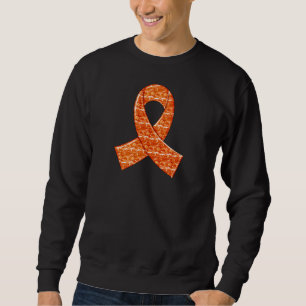 Orange Crystal Ribbon Kidney Cancer MS Leukaemia Sweatshirt