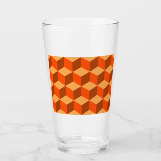 Orange Cubes Glass (Front)
