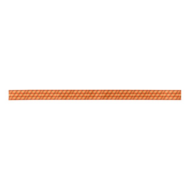 Orange Cubes Satin Ribbon (Front)