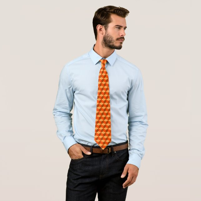 Orange Cubes Tie (In Situ)