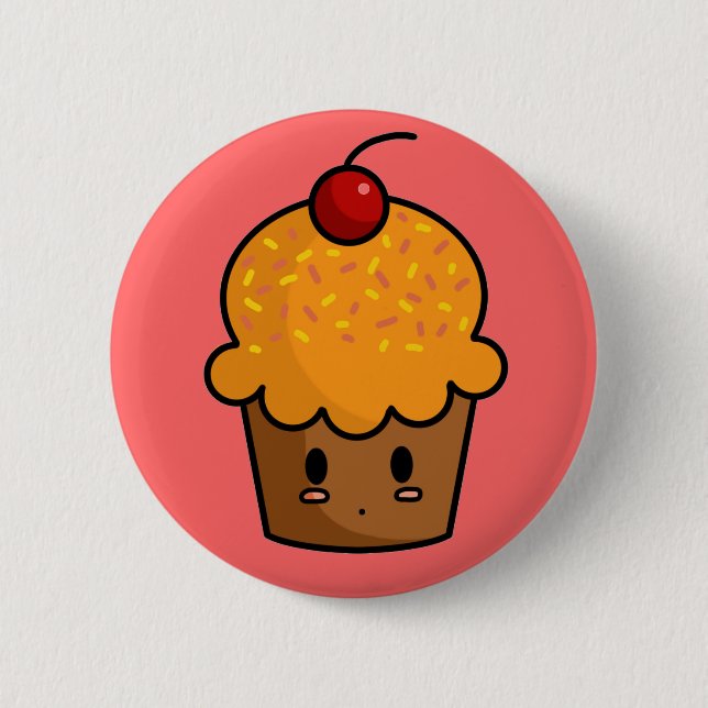 Orange Cupcake Button (Front)