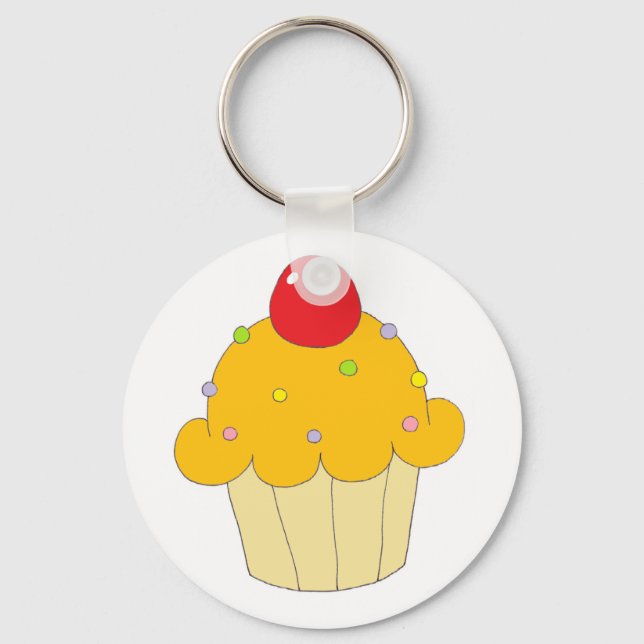 Orange Cupcake Key Ring (Front)
