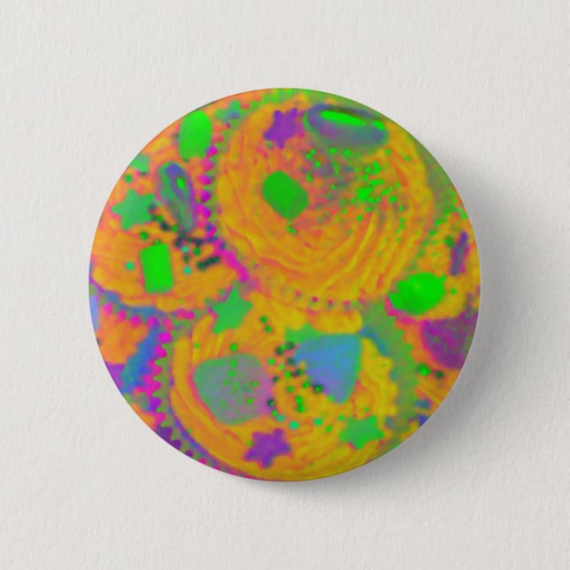 Orange Cupcakes button badge (Front)