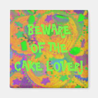 Orange Cupcakes 'cake lover' fridge magnet
