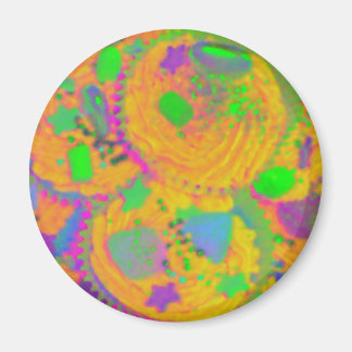 Orange Cupcakes fridge magnet round