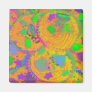 Orange Cupcakes fridge magnet square