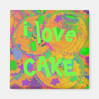 Orange Cupcakes 'i love cake' fridge magnet