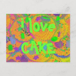 Orange Cupcakes 'i love CAKE' postcard