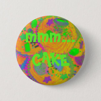Orange Cupcakes 'mmm... CAKE' button badge