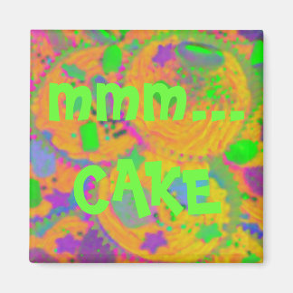 Orange Cupcakes 'mmm...cake' fridge magnet