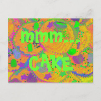 Orange Cupcakes 'mmm... CAKE' postcard