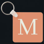 Orange Custom monogrammed Key Ring<br><div class="desc">Orange custom Monogrammed keychains for your stylish choice.
Personalise it now; click the customise button to add your initial.</div>