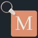 Orange Custom monogrammed Key Ring<br><div class="desc">Orange custom Monogrammed keychains for your stylish choice.
Personalise it now; click the customise button to add your initial.</div>