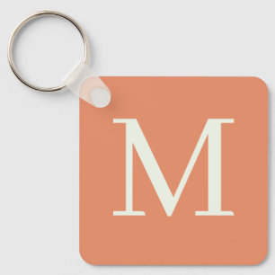 Orange Custom monogrammed Key Ring