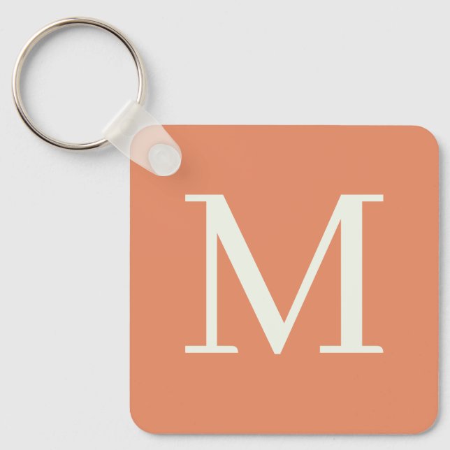  Orange Custom monogrammed Key Ring (Front)