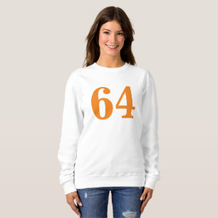 Orange Customise Number Basic Long Sleeve T-Shirt Sweatshirt