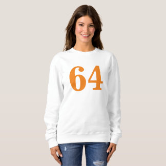 Orange Customise Number Basic Long Sleeve T-Shirt Sweatshirt